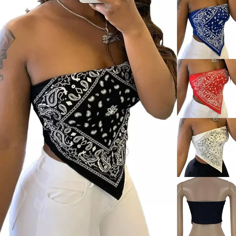 

One-line Neck Strapless Tube Top Women's Summer Wear Beautiful Back Wrapped Chest Irregular Sexy Vest Top Bras White Corset Top