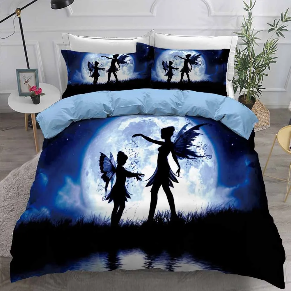

2/3 Pieces Fairy Bedding Set 3D Print Beautiful Woman Duvet Cover Twin Double King Bed Quilt Cover For Bedroom Bed Cover Set
