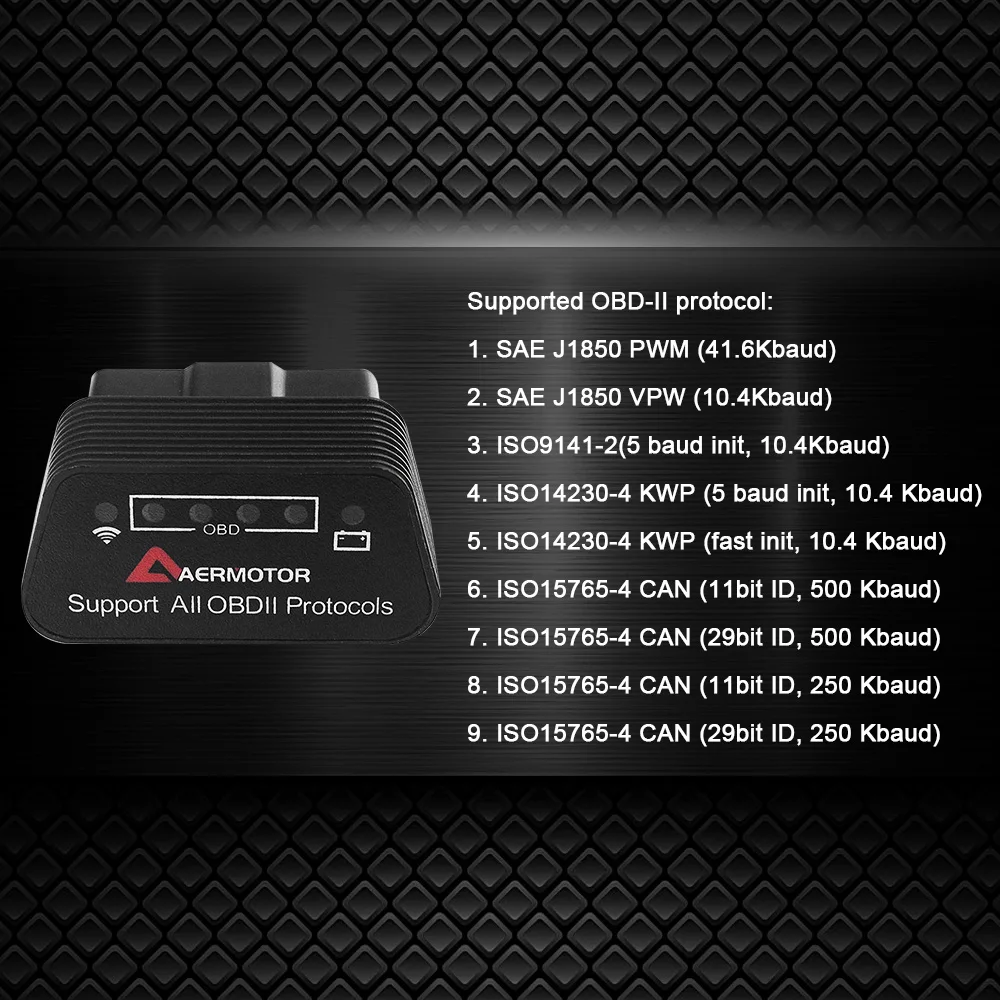 Диагностический прибор aerмотор ELM327 OBD поддержка всех процедур OBD2 диагностика