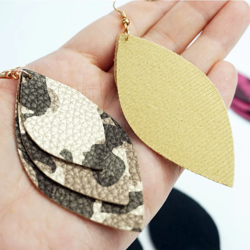 Cpop трехслойные Винтажные серьги из искусственной кожи для женщин новые