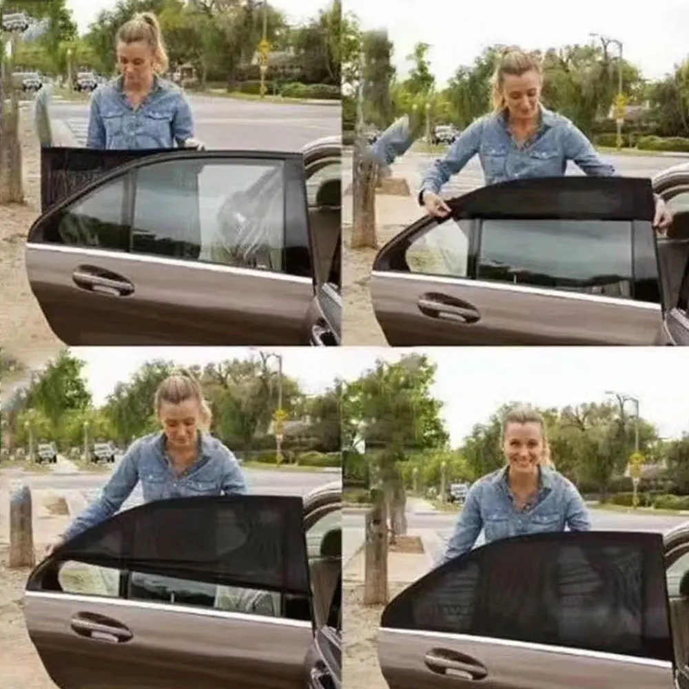 

2pcs Auto-UV Protect Sun Shade Sun Visor Protection Window Films Curtain Side Window Sunshade Mesh Car Styling Accessories