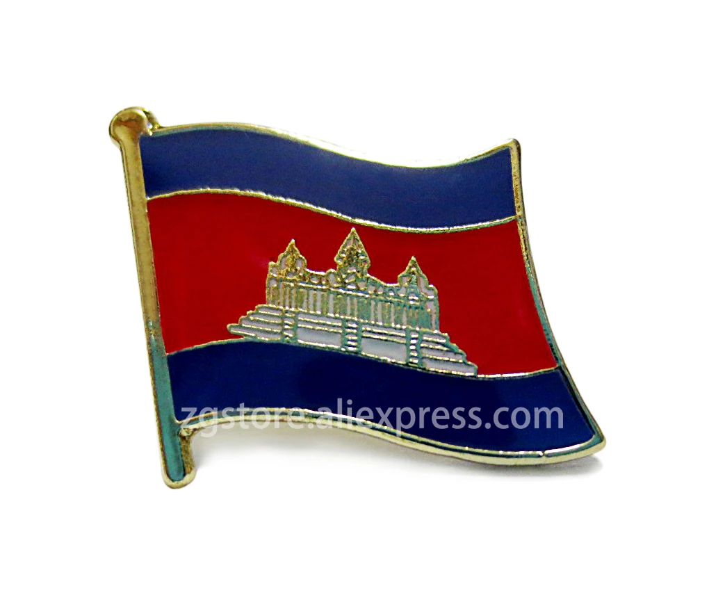 

Wholesale Lot of 10 pcs National flag Lapel Pins brooch Badge Emblem Cambodia