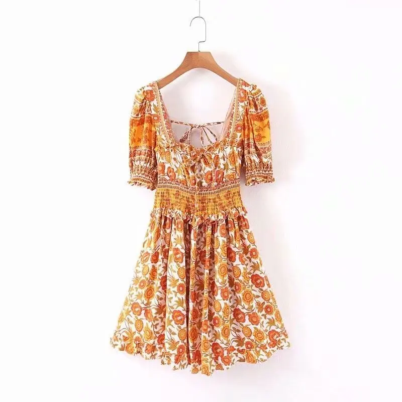 Новинка Платье с принтом в европейском и американском стиле праздничный ветер