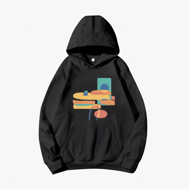 

Abstract Art Harajuku Style Popular Autumn Male Hoodie Funny Cartoon Pattern Print Sweater Casual Pocket Winter Men Pullover