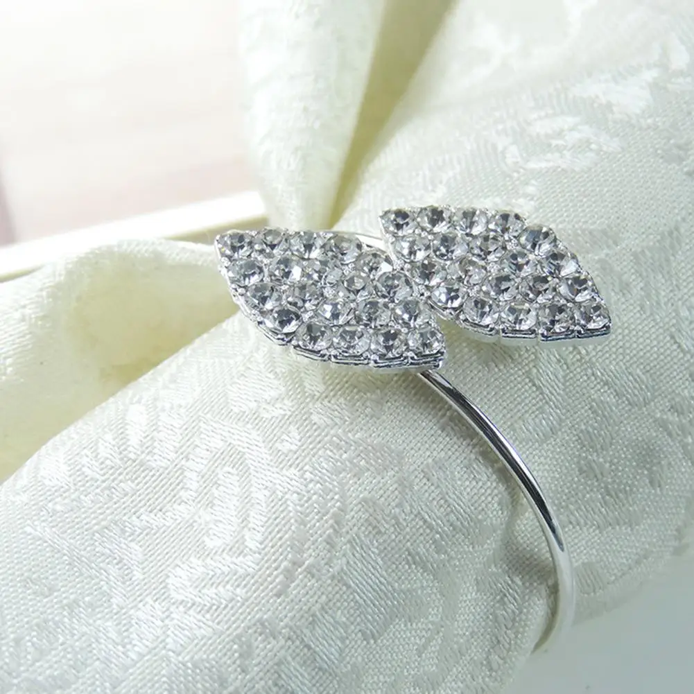 

6Pcs /SET Belt Party Rhinestone Serviette Wedding Dinner Home Napkin Holder Rings Hotel Buckles for Banquet Table Decor