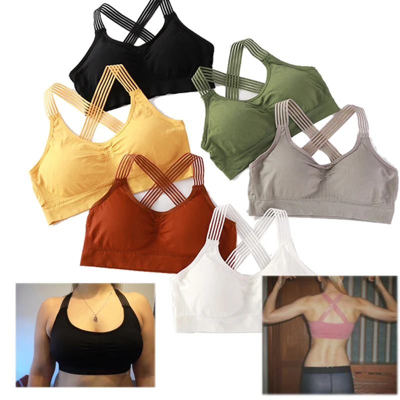 Бюстгальтер спортивный женский бесшовный цвет в ассортименте 1 шт|Спортивные