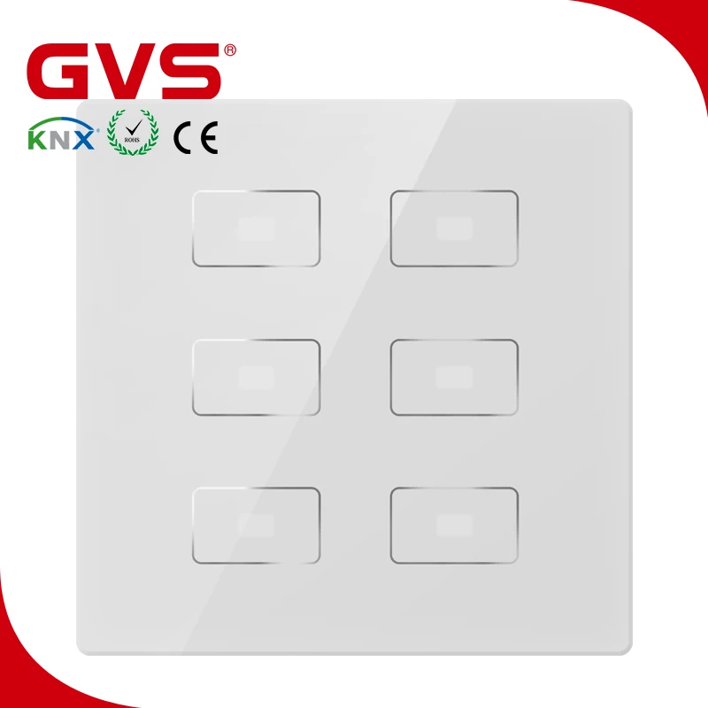 Интеллектуальная Автоматизация дома KNX/EIB ГВС K-BUS емкостный сенсорный экран 6 кнопочный датчик белый интеллигентая(ый) здания Управление Системы