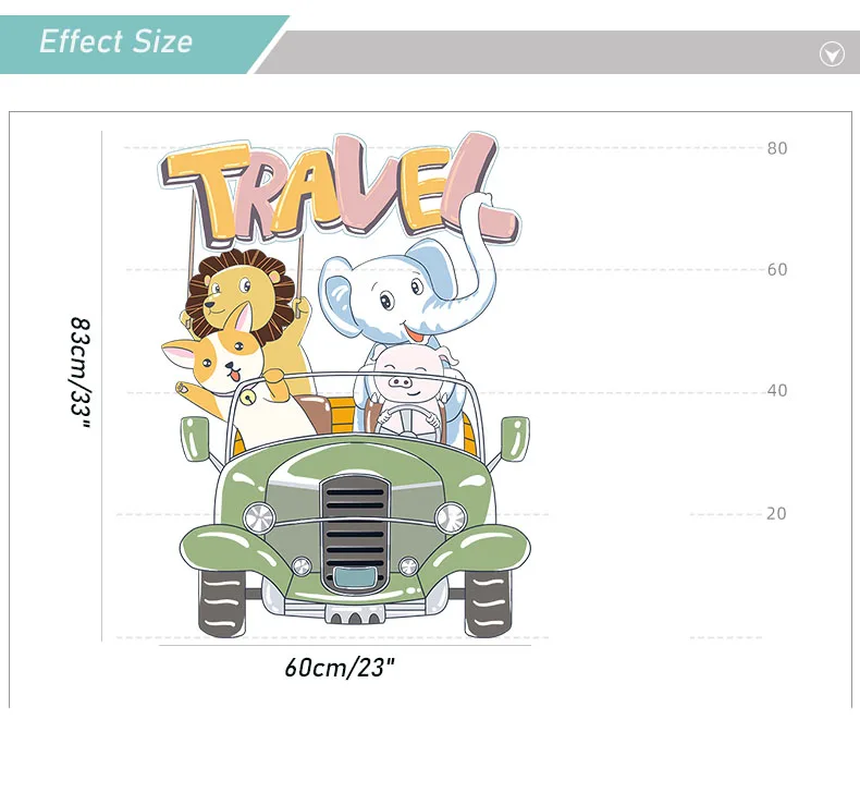 

Cartoon Animals Wall Sticker for Kids Room Decoration Self-adhesive Children's Wallpaper Door Paste Decals for Furniture Mural
