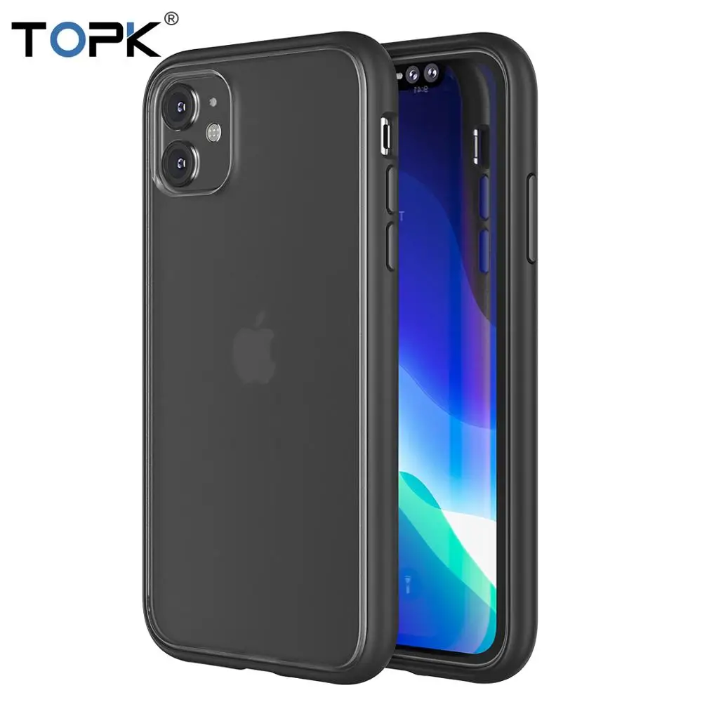 Роскошный Матовый чехол TOPK для iPhone 11 Pro Max ударопрочный прозрачный силиконовый 5 8 6