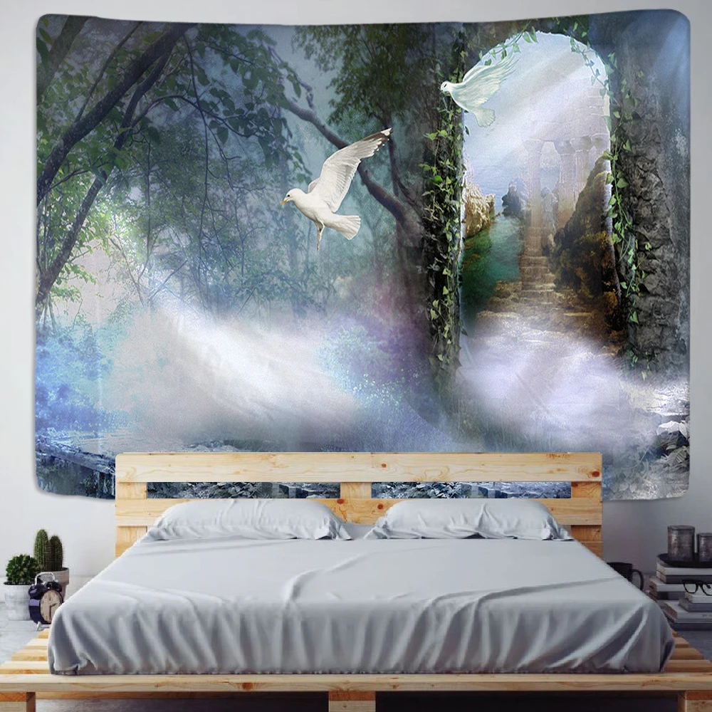 Deep Sea Mermaid Tapestry Indian Mandala Wall Hanging Bohemian Gypsy Psychedelic Tapiz Witchcraft Tapestr | Дом и сад