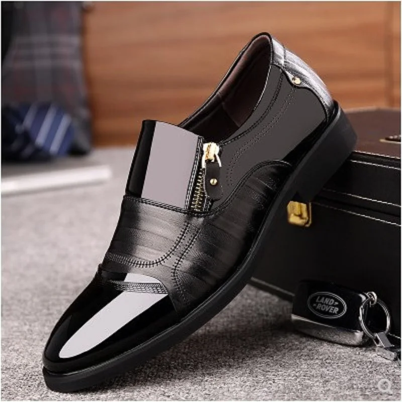 Туфли-оксфорды мужские классические высокие кожаные низкий квадратный каблук