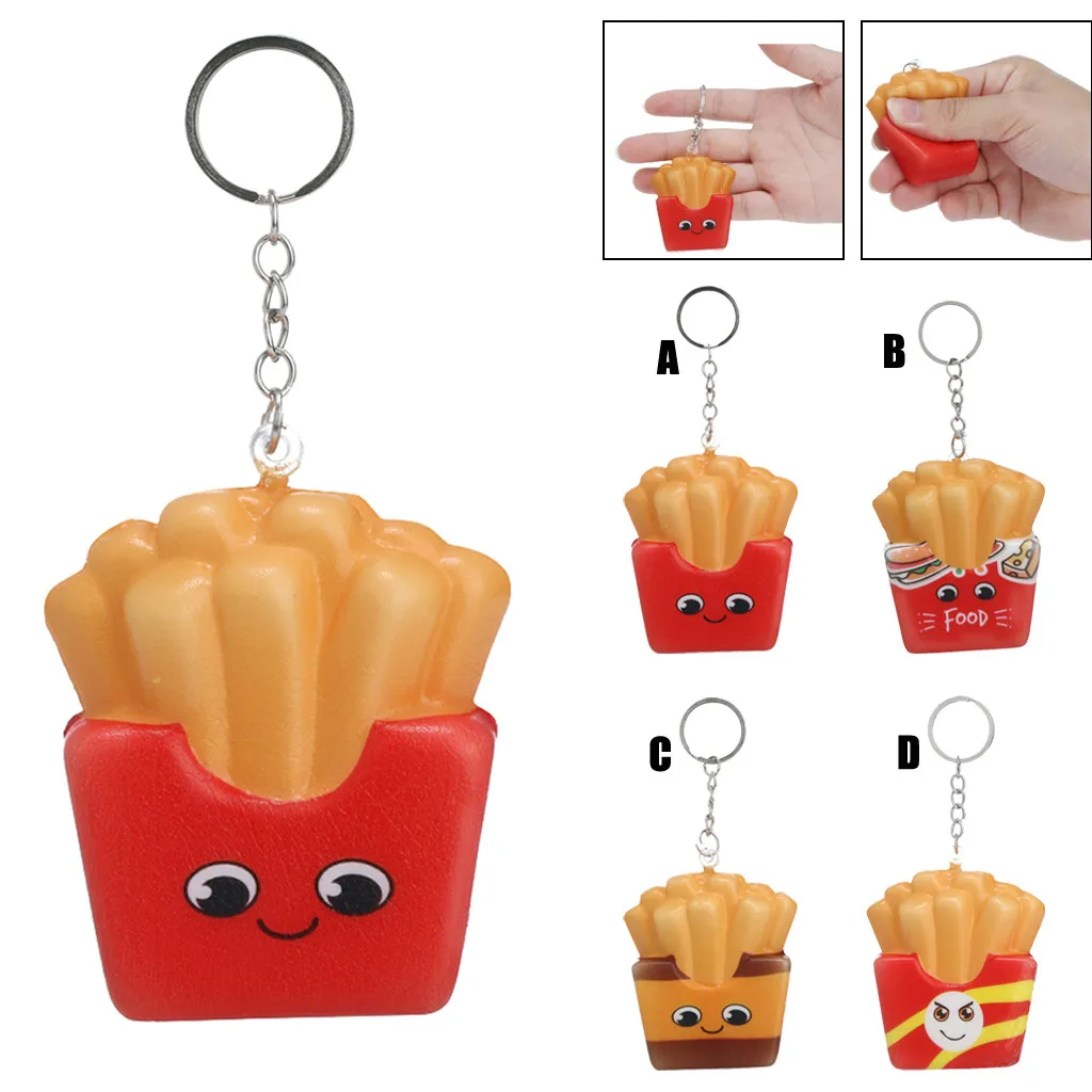 

Squishies Kawaii Cartoon Chips Slow Rising Cream Scented Keychain Stress Relief Zabawki Antysresowe Kawaii Keychain Rubber Toys