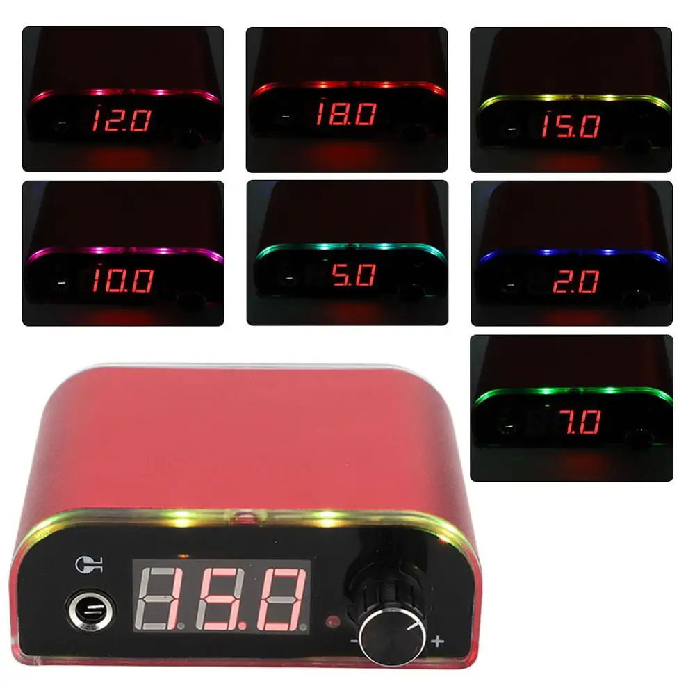 

Professional LCD Display Dual Colorful Tattoo Machine Gun Power Supply Foot Pedal Clip Cord Adjustable Tattoo Power Supply US EU