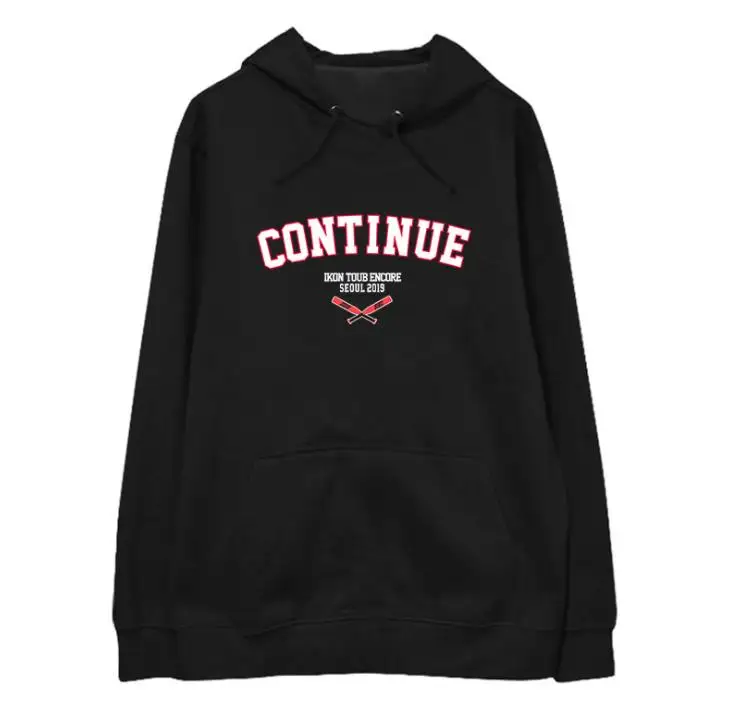 Новое поступление толстовки с капюшоном kpop ikon tour encore и принтом модный