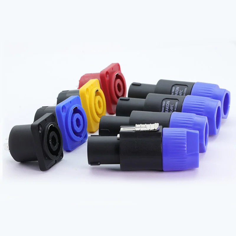 50Sets/100pcs 4 Pin NL4FC Speaker Power Amplifier Male Plug+Female Panel Mount Professional AC Plug Jack Socket Connector | Обустройство