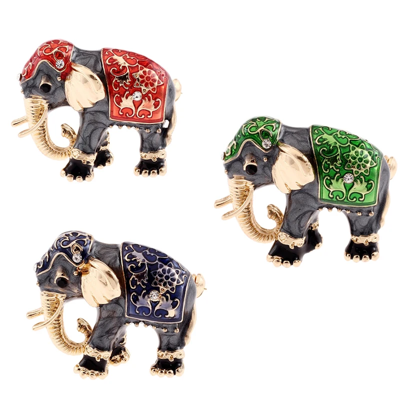 Маленькая черная брошь со слоном в виде животного для свитера одежда булавки