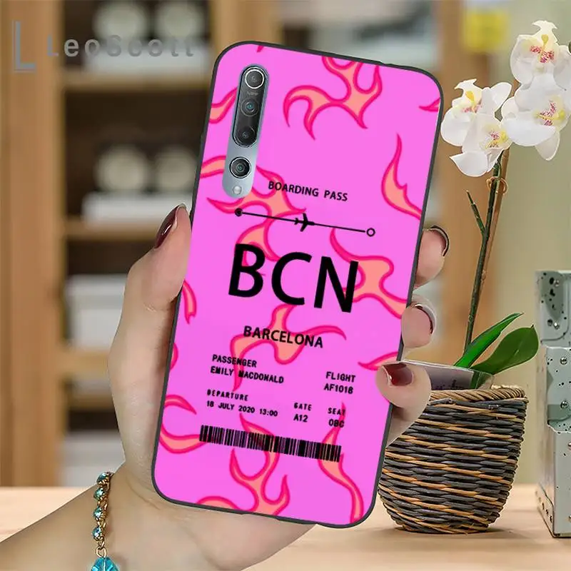 

flame Personalised Plane Ticket Phone Case For Xiaomi Redmi 4x 5 plus 6A 7 7A 8 mi8 8lite 9 note 4 5 7 8 pro