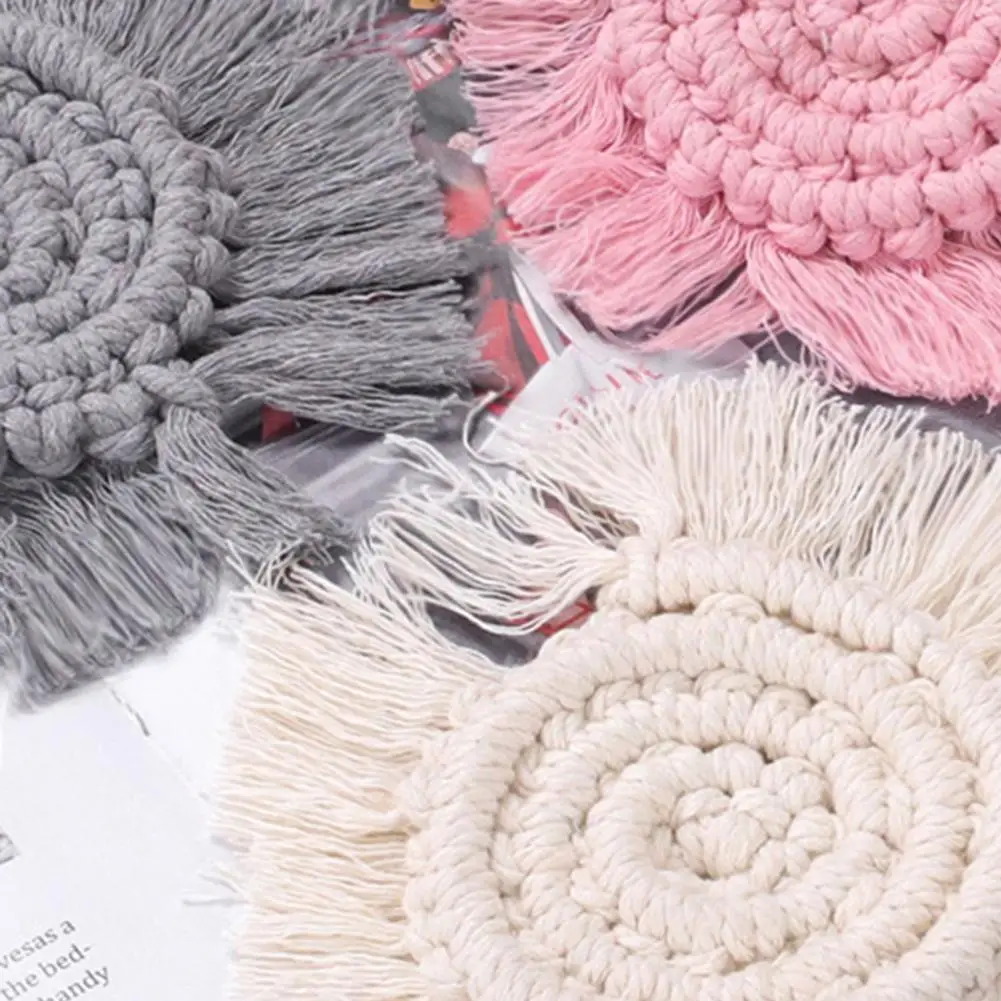 

Coaster Hand-woven Multi-purpose Table Decor Cotton Coffee Cup Mat for Drink