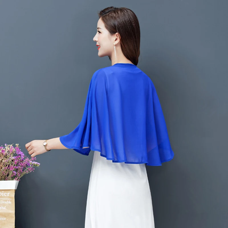 Женский свадебный топ с накидкой болеро из шифона черного и белого цвета