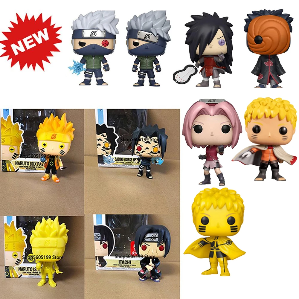 

NEW POP NARUTO JIRAIYA Sasuke kurama ITACHI KAKASHI SAKURA TSUNADE Tobi KAGUYA action Figure Model Toy for gift with box