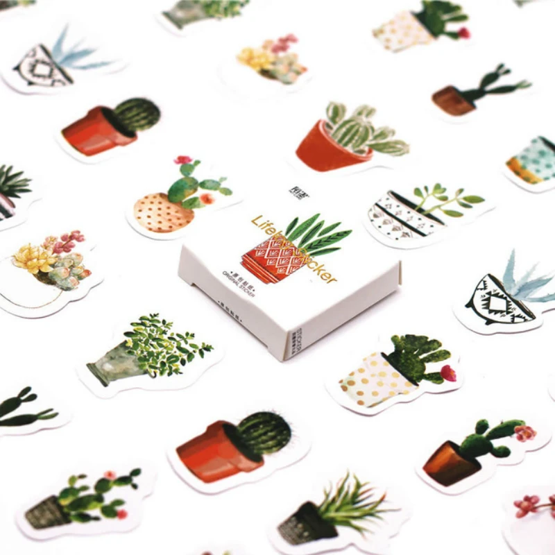 40 шт./упак. зеленые комнатные канцелярские Стикеры s хлопковых путешествия DIY