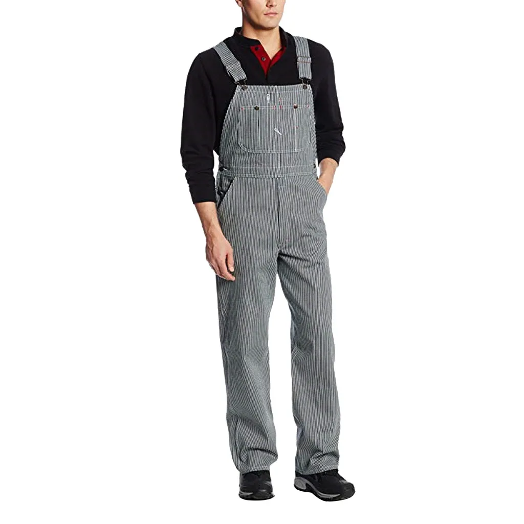 Мужские новые модные повседневные штаны с карманами Рабочие Комбинезоны на