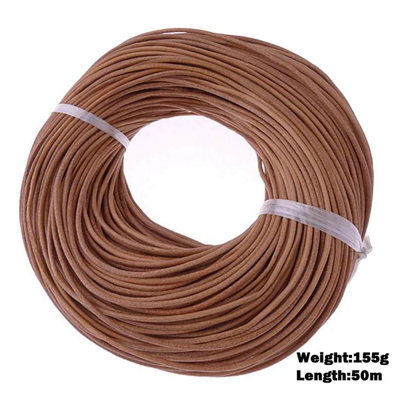 45 м 2 мм натуральный Цвет Натуральная кожа шнур с круглым сечением для кроссовок