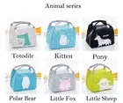 Сумка для ланча для детей и взрослых, крутая школьная сумка с изображением лисы, овцы, кота, подарочные изолированные мешки