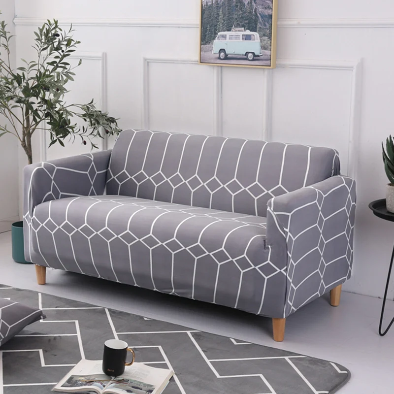 

Hot Couch Cover Elastic Geometric Patterns Sofa Cover Slipcovers Printed Sofa Slipcover Home Decoration Sofa Protector