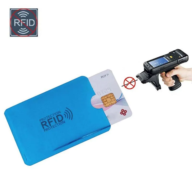Blue 5 шт. Анти RFID кошелек Блокировка ридер Блокировка Рукава ID банк держатель для карт чехол Защита кредитный держатель для карт Алюминий - Цвет: Blue