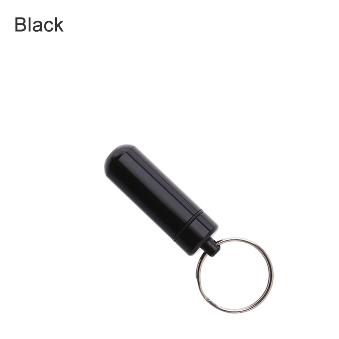 Black 1 шт. Портативный Красочный алюминиевый капсульный чехол для таблеток водонепроницаемый брелок контейнер для ключей украшения для путешествий на открытом воздухе мини аптечка - Цвет: Black