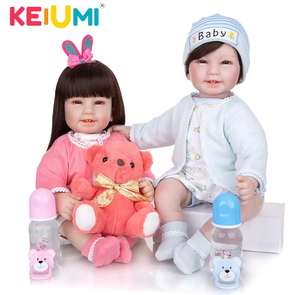 Куклы Новорожденные KEIUMI куклы младенцы близнецы реалистичное тканевое тело