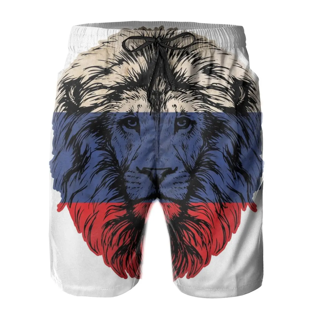 

Спортивные Мужские штаны, пляжные плавки для серфинга с российским флагом, львом, спортивные быстросохнущие сетчатые Повседневные Симпати...