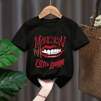 punk rock band maneskin print funny baby girl t shirts kid children manga gift present black harajuku clothes