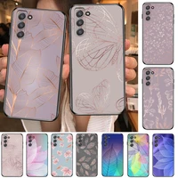 2021 fashion trend gold leaves phone cover hull for samsung galaxy s8 s9 s10e s20 s21 s5 s30 plus s20 fe 5g lite ultra black sof