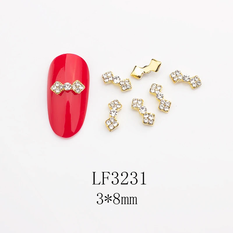 

20Pcs Nail Art Alloy Jewelry Pearl Bow Nail Sticker Metal Phototherapy Nail Alloy Nail Diamond Accessories