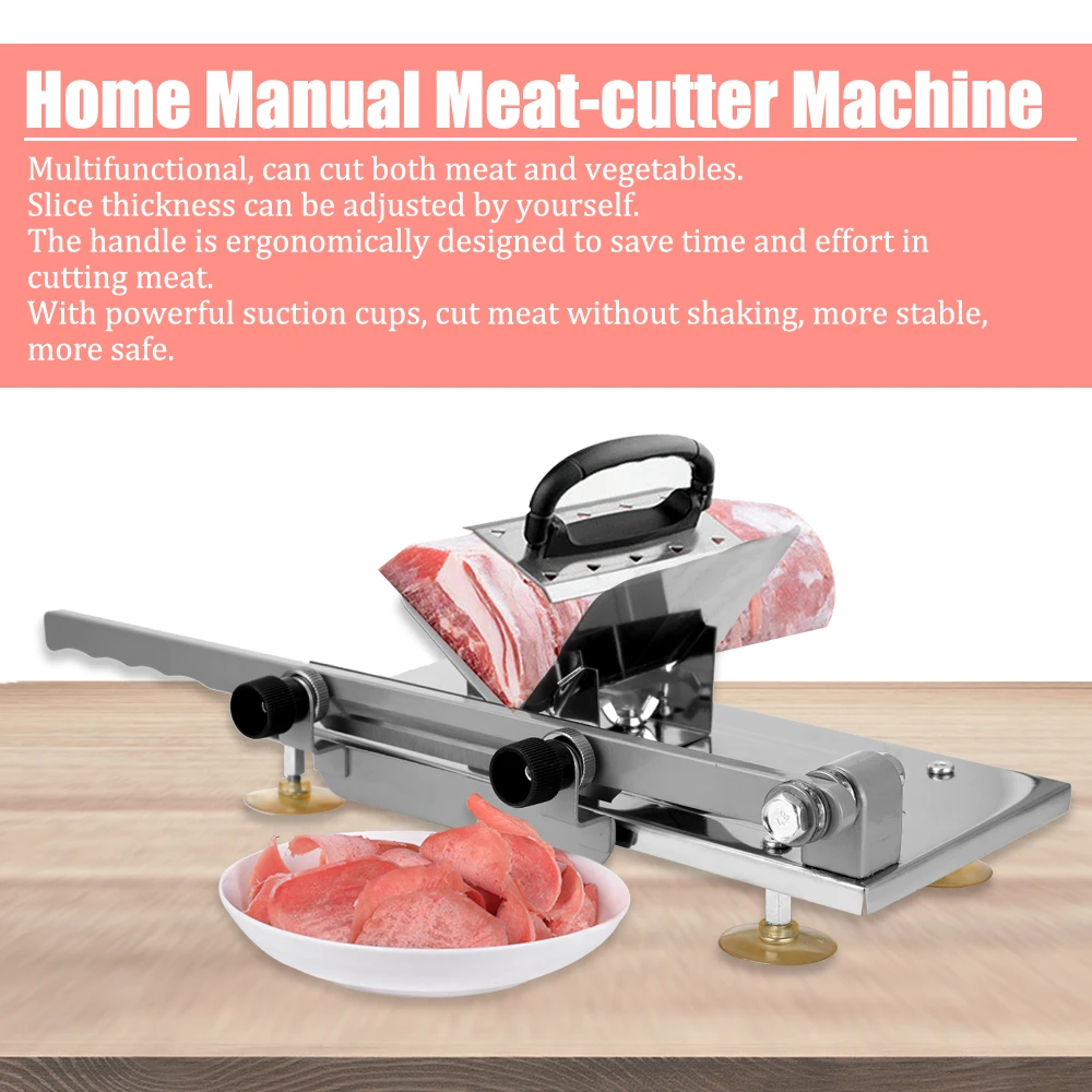 

V-shaped Groove Adjustable Practical Home Manual Meat-cutter Machine Mutton Roll Frozen Meat Grinder Machines