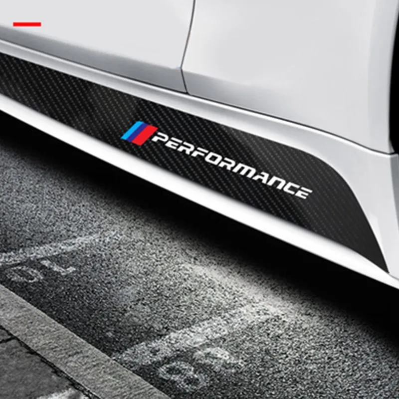 2 шт. M производительность сбоку юбка в полоску наклейки на кузов Стикеры для BMW E90