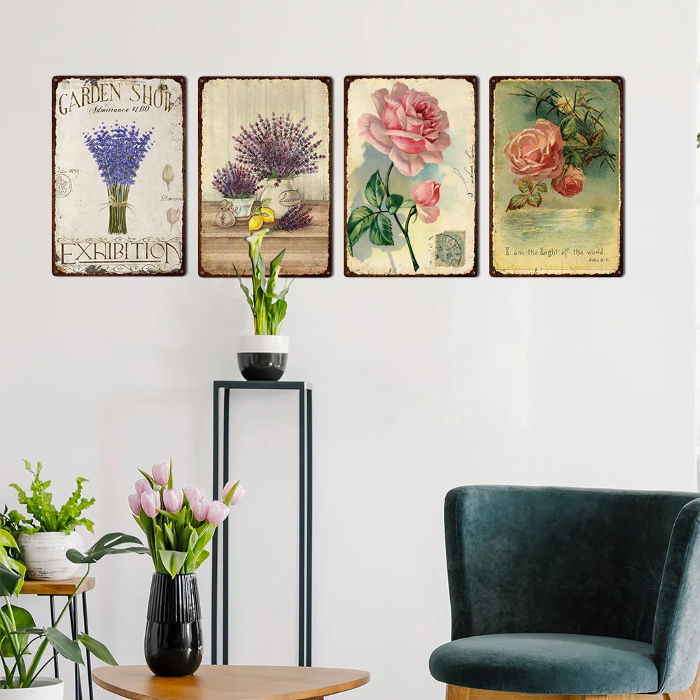 Настенный плакат в пасторальном стиле металлическая Оловянная табличка с