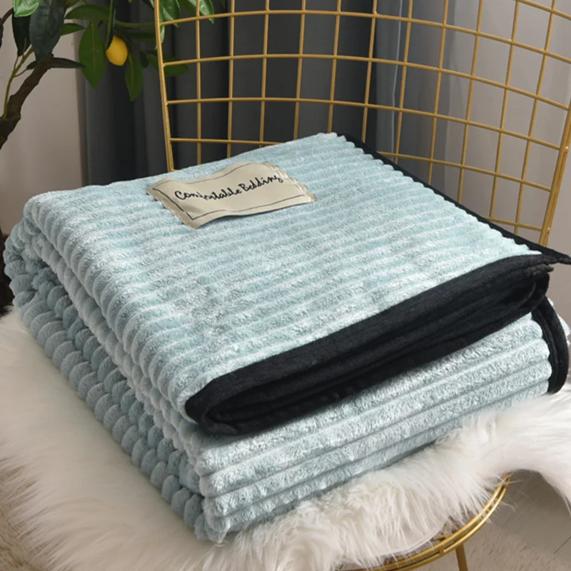 

Nordic Large Thick Blanket Winter Double Warm Fluffy Flannel Blanket Fleece Adult Mantas De Cama Household Goods DH50TZ