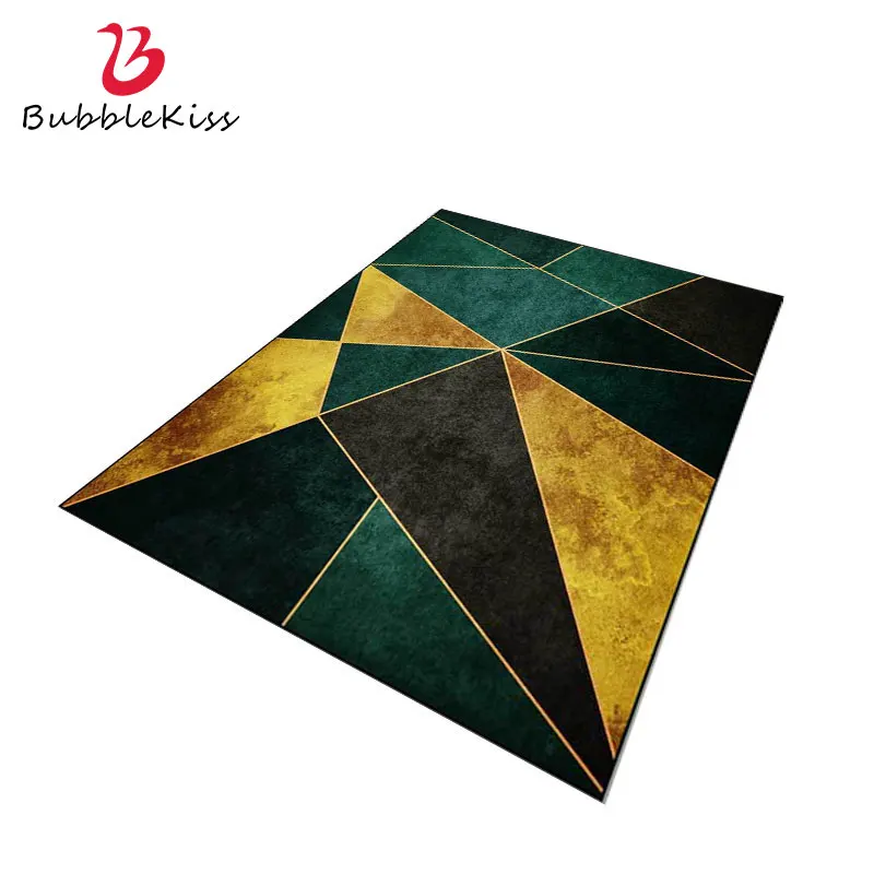 

Bubble Kiss Nordic Luxury Gold Geometric Carpets For Living Room Customized Non-Slip Floor Mats Bedroom Home Decor Area Rugs