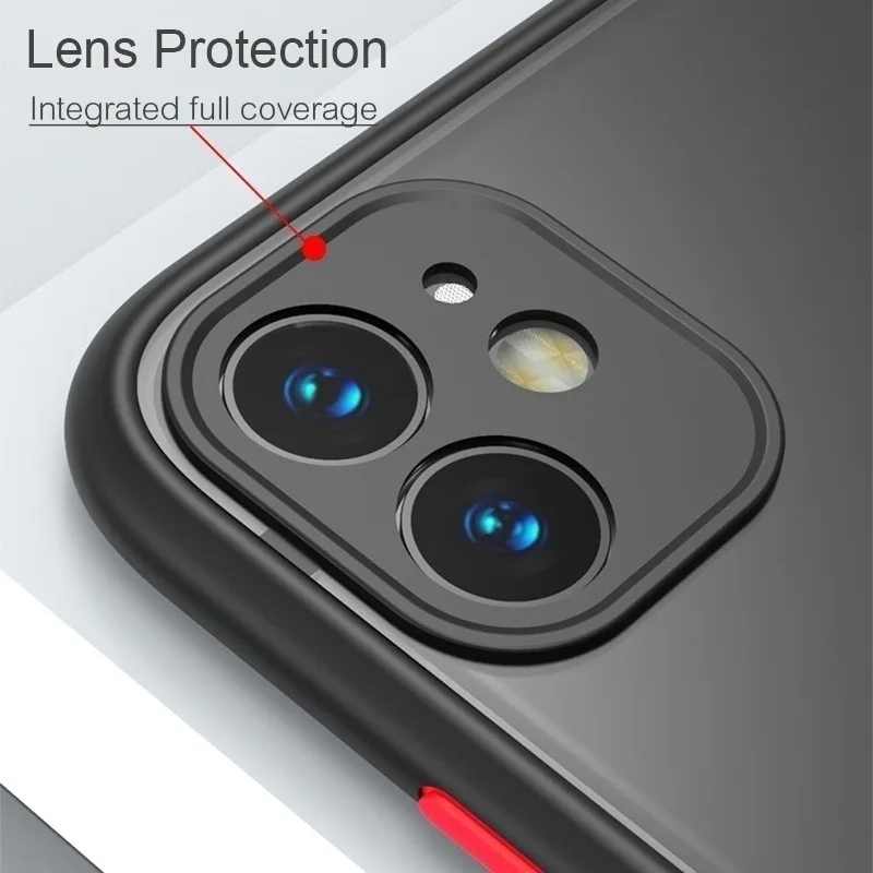 Роскошный прозрачный матовый чехол-накладка контрастного цвета для iPhone 11 Pro Max X XS