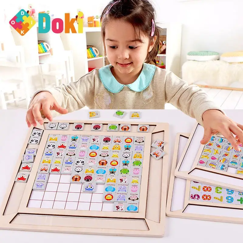 

Children's Wooden Lianliankan Mstching Game Logic Thinking Training Early Childhood Educational Kindergarten Eliminate Lego Toys