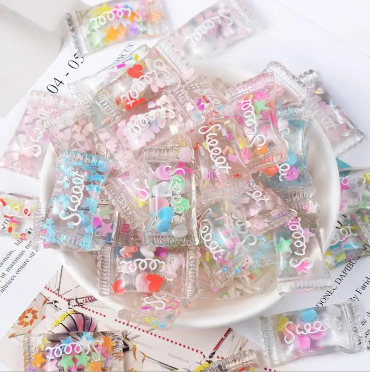 

20Pcs Mixed Colors Simulation Candy Flatback Planar Resin Cabochon DIY Craft Supplies Phone Decor Material Hair Accessories