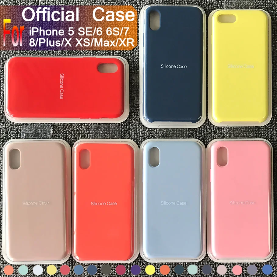 Оригинальный официальный силиконовый чехол для Apple iPhone 7 8 Plus задний Чехол X Xs Max XR 5