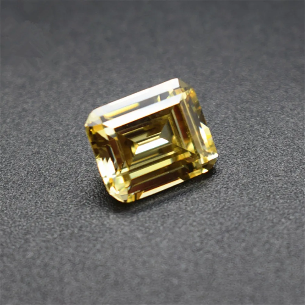 

Grade AAA Light Yellow Cubic Zirconia Rectangle Faceted Gemstone Emerald Cut Cubic Zirconia Multiple Sizes to Choose GZ51