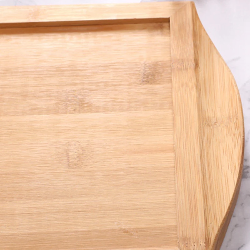 1 шт. сервировочный поднос бамбуковый деревянный с ручками и 8 ложек для