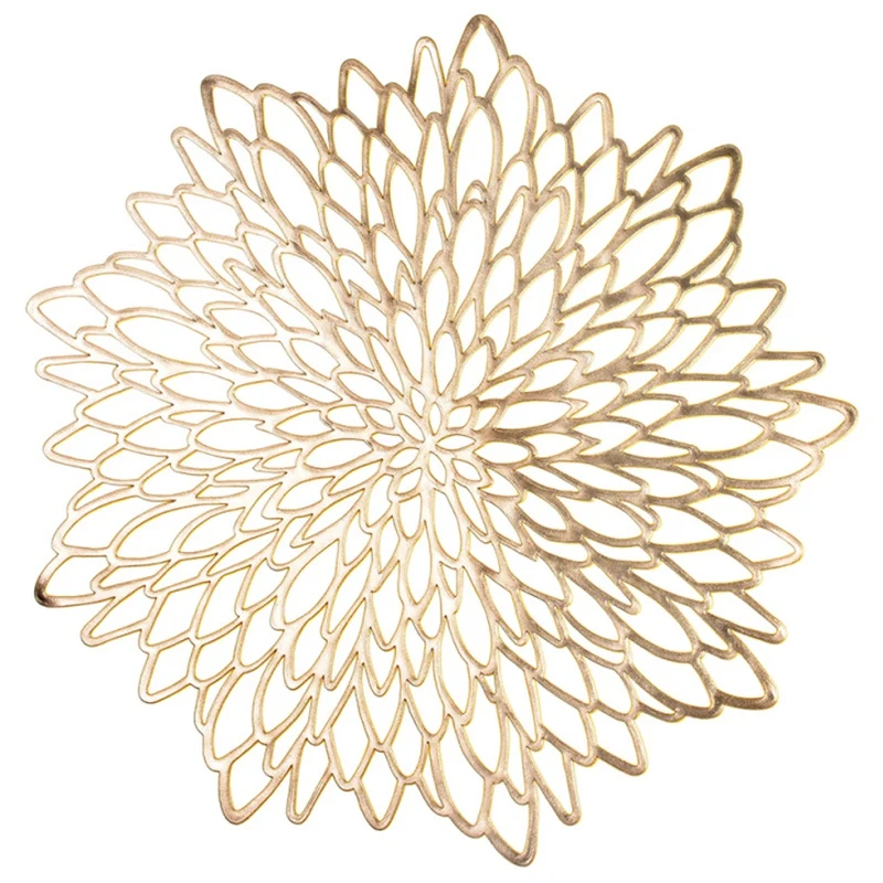 

Practical 10 Pack Pressed Vinyl Metallic Placemats/Charger/Wedding Accent Centerpiece --Flower