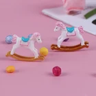 Кукольный домик 1:12, миниатюрная деревянная лошадка-качалка, мебель для детской комнаты, аксессуары для кукольного дома, игрушки для детей