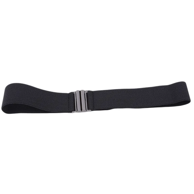 

Women Elastic Dress Band Wide Belts Simple Down Coat Waist Belt Female Buckle Black Strap Dress Decoration Accessories